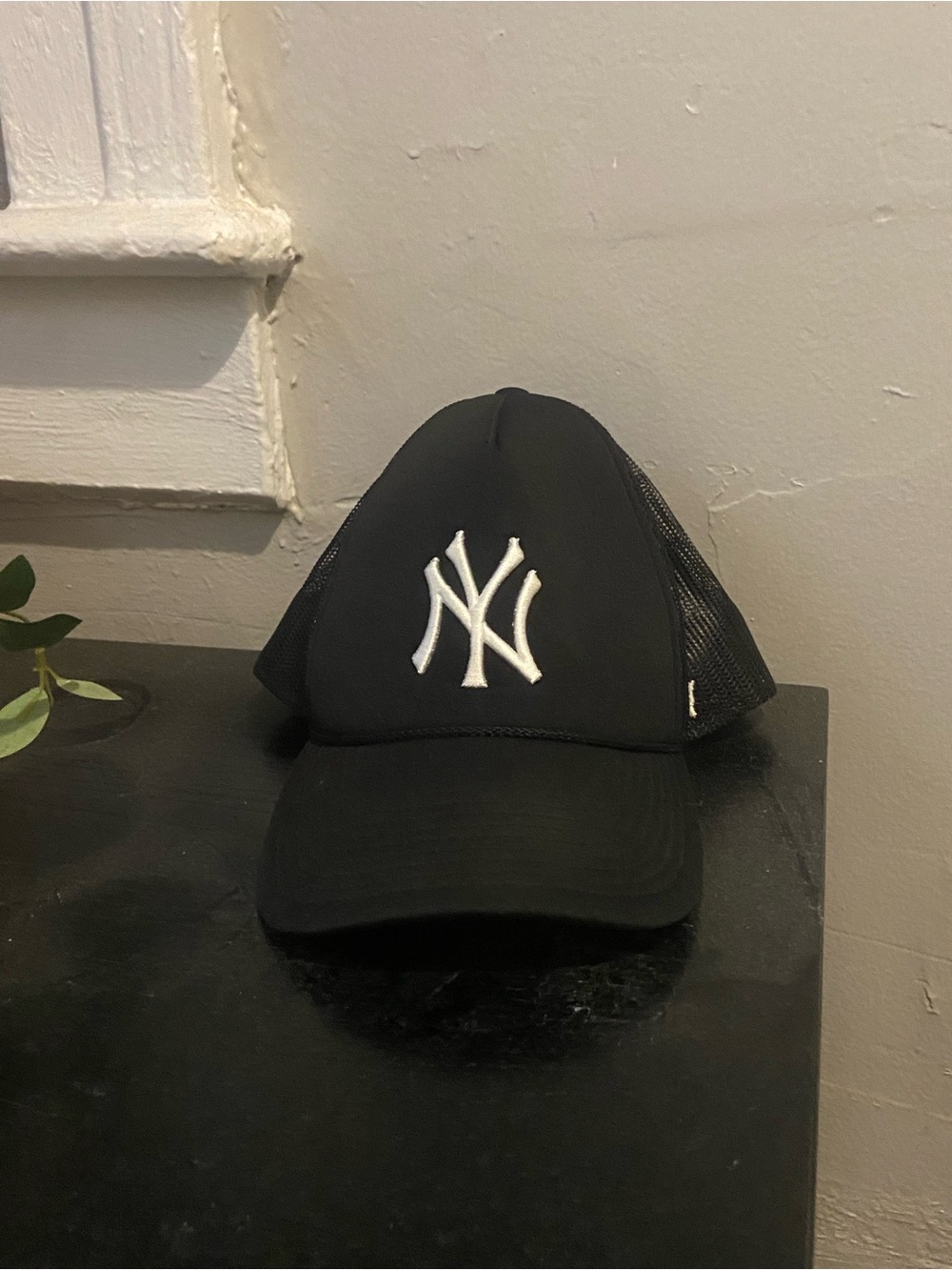 Kids Black Baseball Cap with White NY Logo
